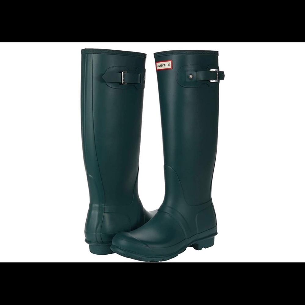 Green Hunter rain boots Size 10